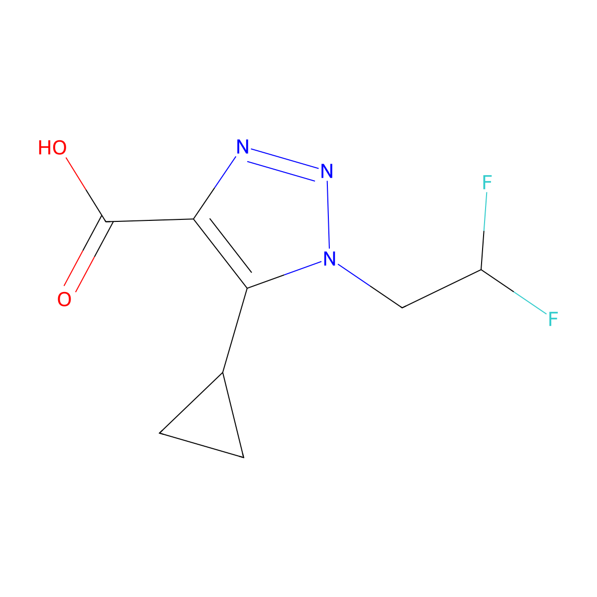 5-Cyclopropyl-1-(2,2-difluoroethyl)-1h-1,2,3-triazole-4-carboxylic acid molecular structure, CAS 1250531-22-6