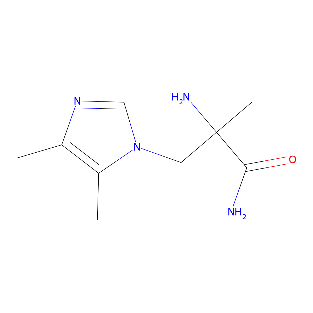 2-amino-3-(4,5-dimethyl-1H-imidazol-1-yl)-2-methylpropanamide molecular structure, CAS 1250532-42-3