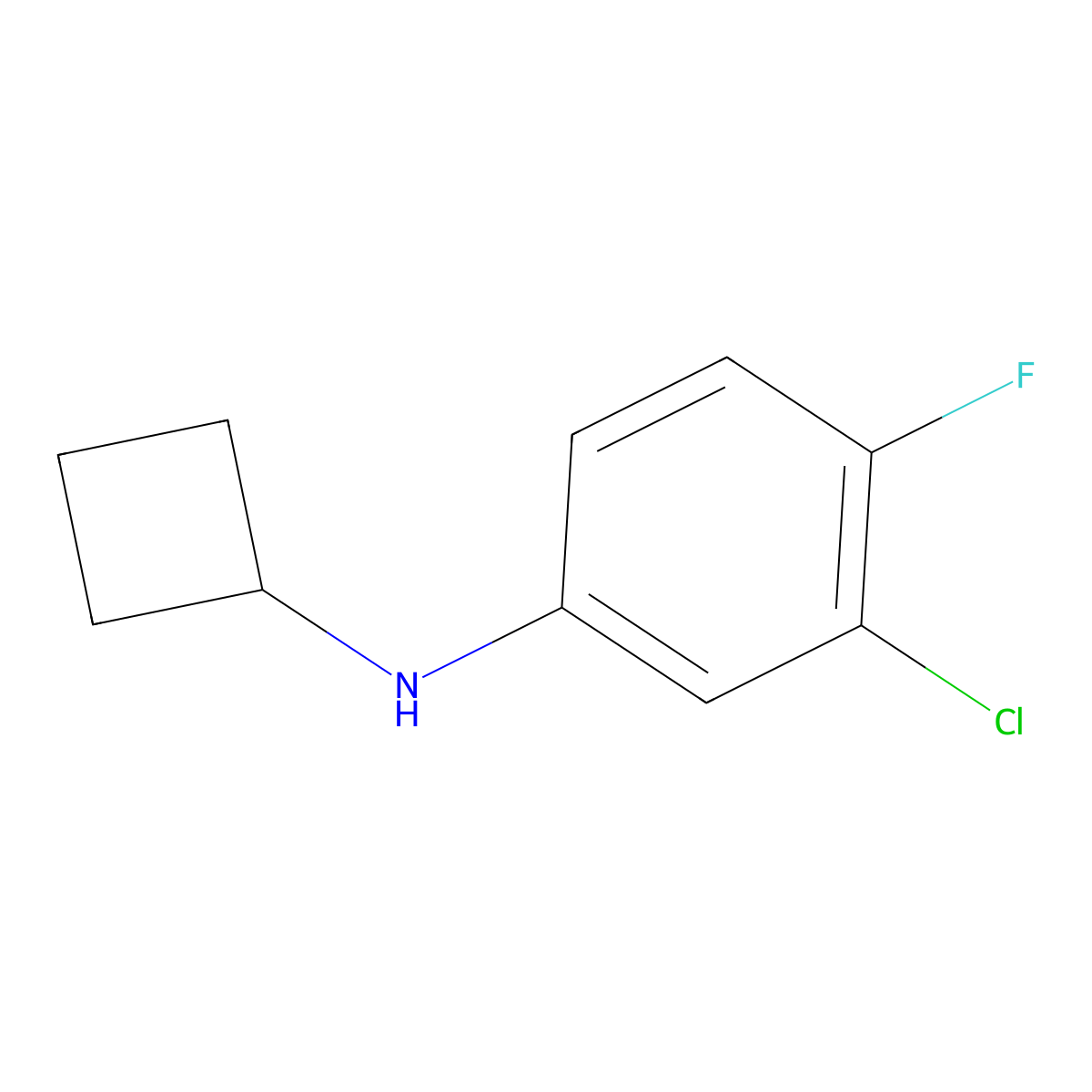3-chloro-N-cyclobutyl-4-fluoroaniline molecular structure, CAS 1250534-79-2