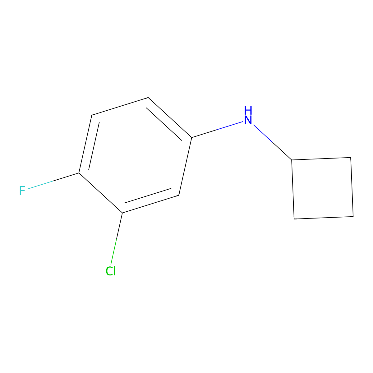 3-chloro-N-cyclobutyl-4-fluoroaniline molecular structure, CAS 1250534-79-2
