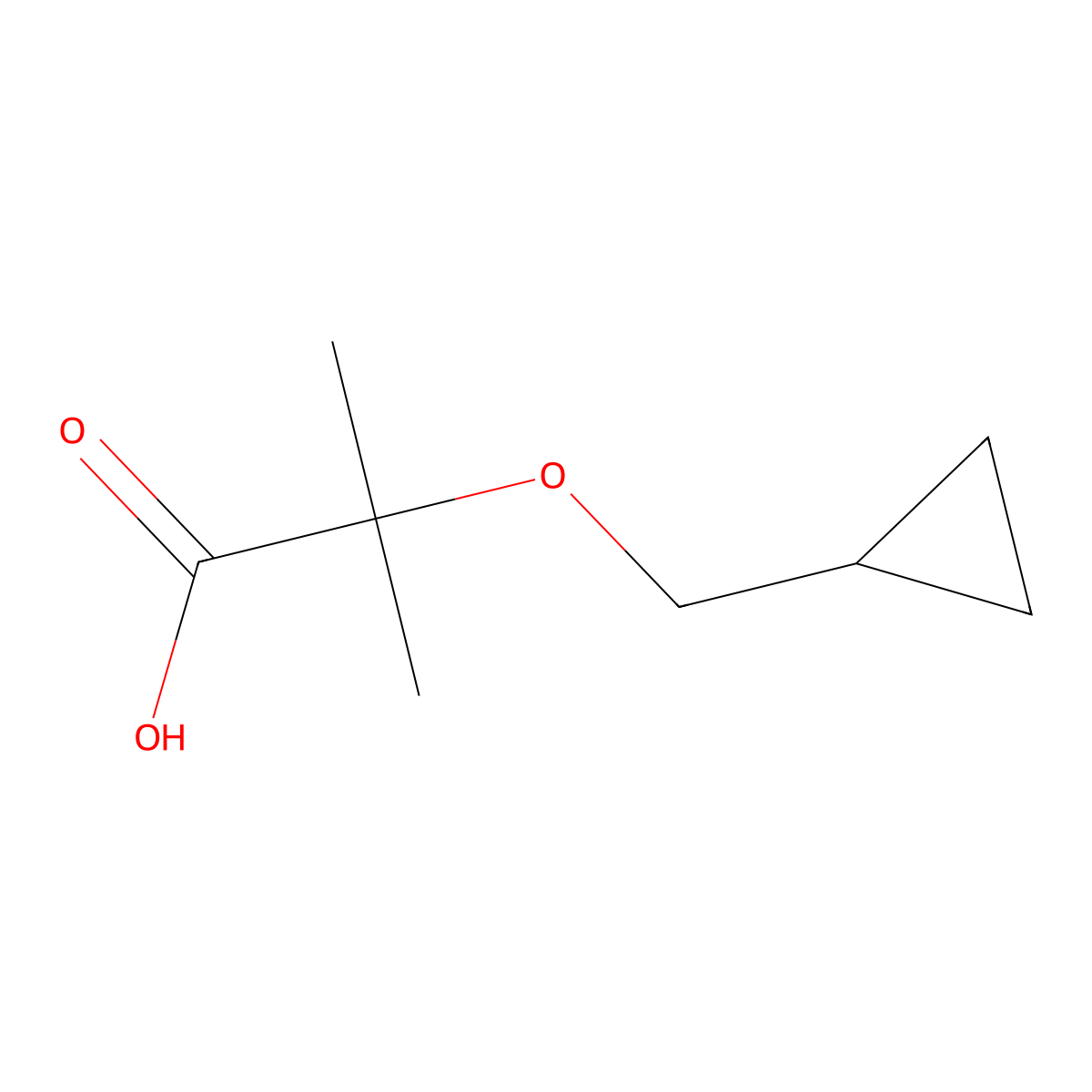 2-(cyclopropylMethoxy)-2-Methylpropanoic acid molecular structure, CAS 1250535-65-9