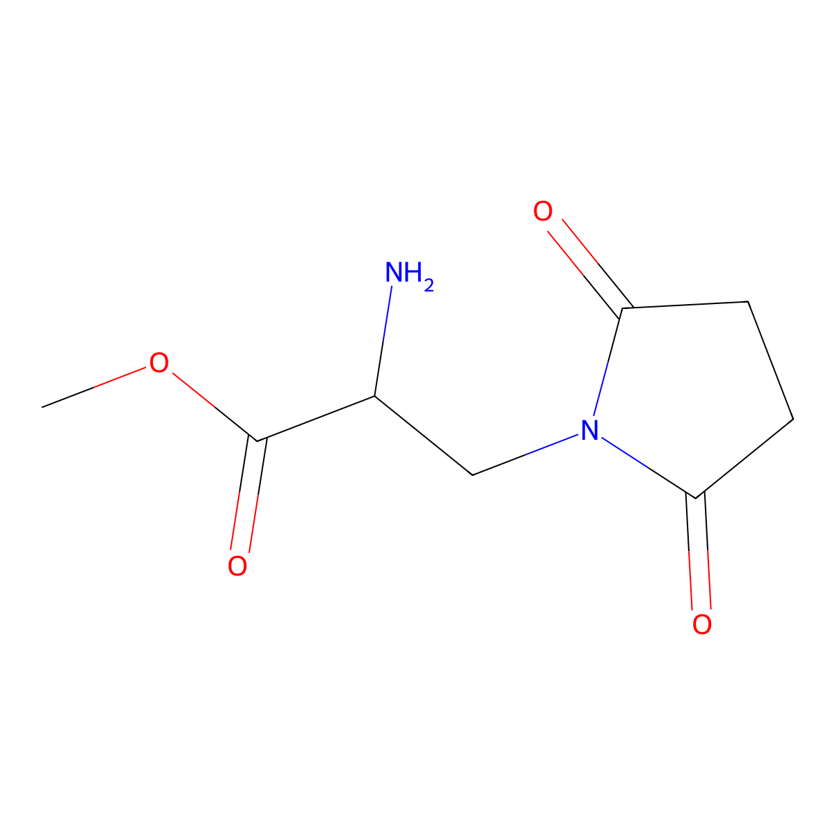Methyl 2-amino-3-(2,5-dioxopyrrolidin-1-yl)propanoate molecular structure, CAS 1250538-29-4