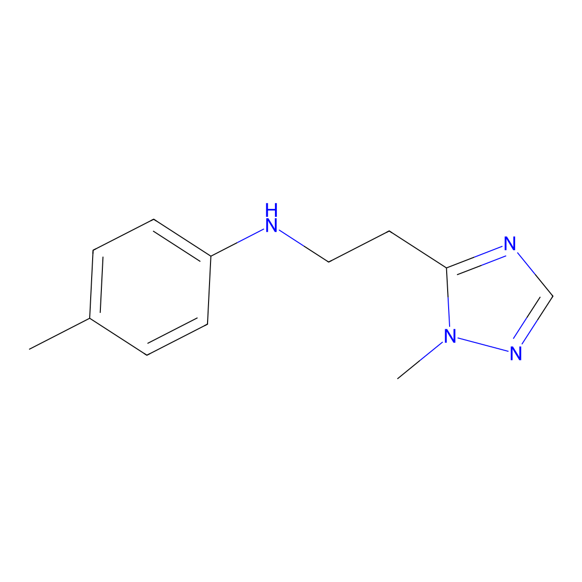 4-Methyl-N-(2-(1-methyl-1h-1,2,4-triazol-5-yl)ethyl)aniline molecular structure, CAS 1250540-07-8