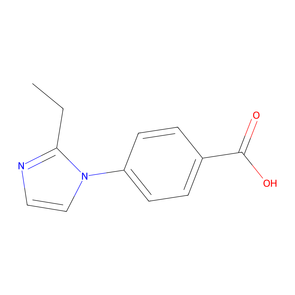 4-(2-ethyl-1H-imidazol-1-yl)benzoic acid molecular structure, CAS 1250541-17-3
