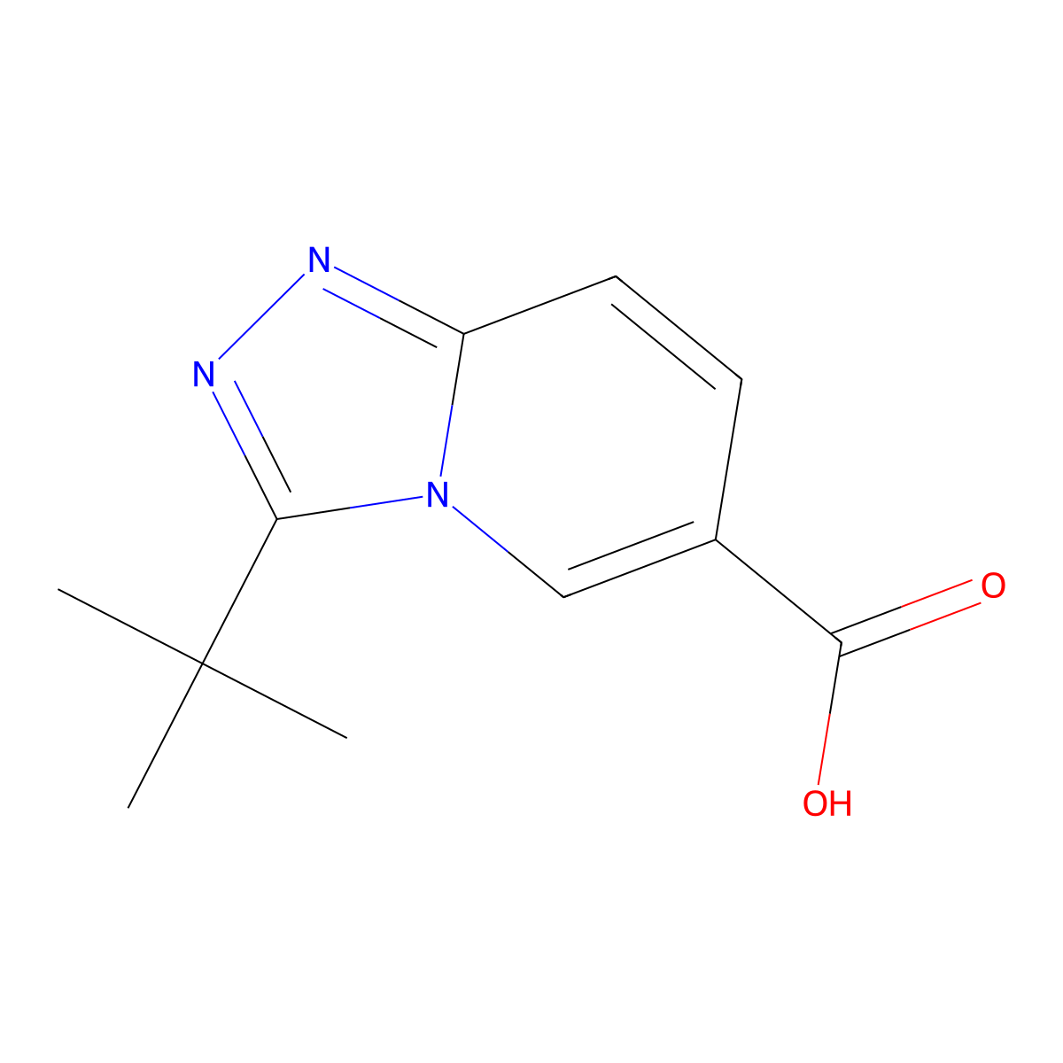 3-Tert-butyl-[1,2,4]triazolo[4,3-a]pyridine-6-carboxylic acid molecular structure, CAS 1250541-35-5