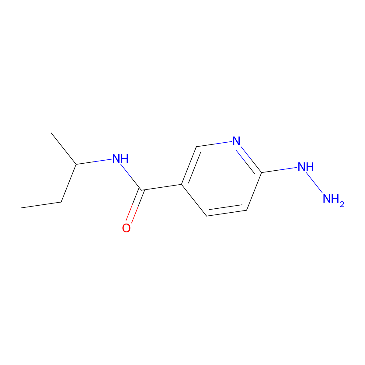 N-(butan-2-yl)-6-hydrazinylpyridine-3-carboxamide molecular structure, CAS 1250542-20-1