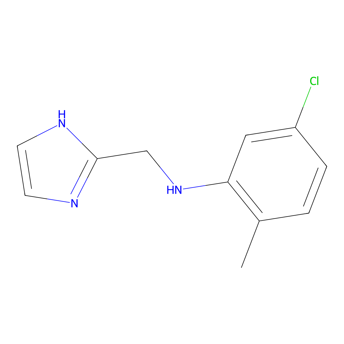 5-chloro-N-[(1H-imidazol-2-yl)methyl]-2-methylaniline molecular structure, CAS 1250542-56-3