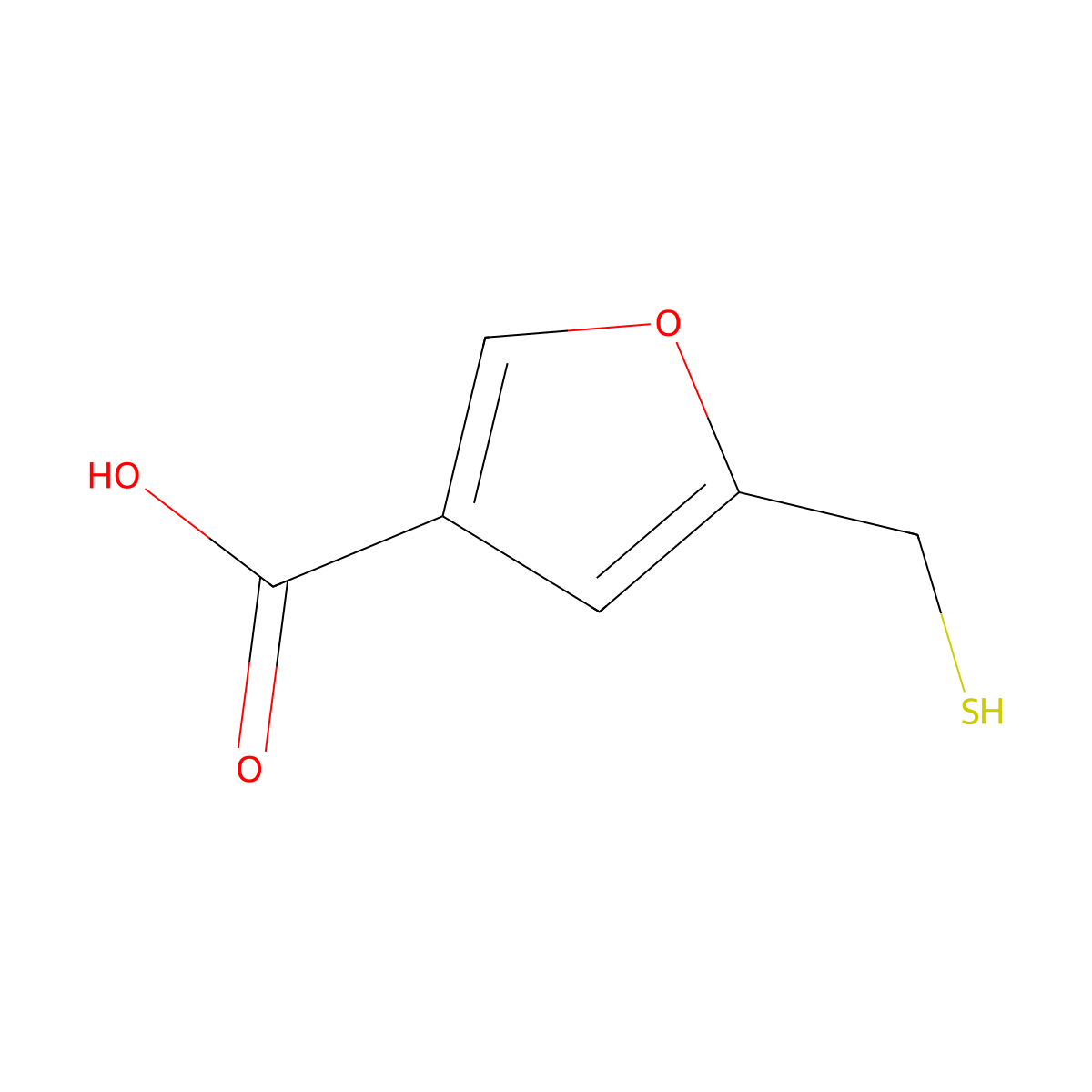 5-(Mercaptomethyl)furan-3-carboxylic acid molecular structure, CAS 1250542-77-8