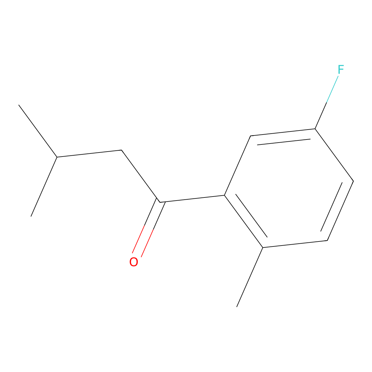 1-(5-Fluoro-2-methylphenyl)-3-methylbutan-1-one molecular structure, CAS 1250543-53-3