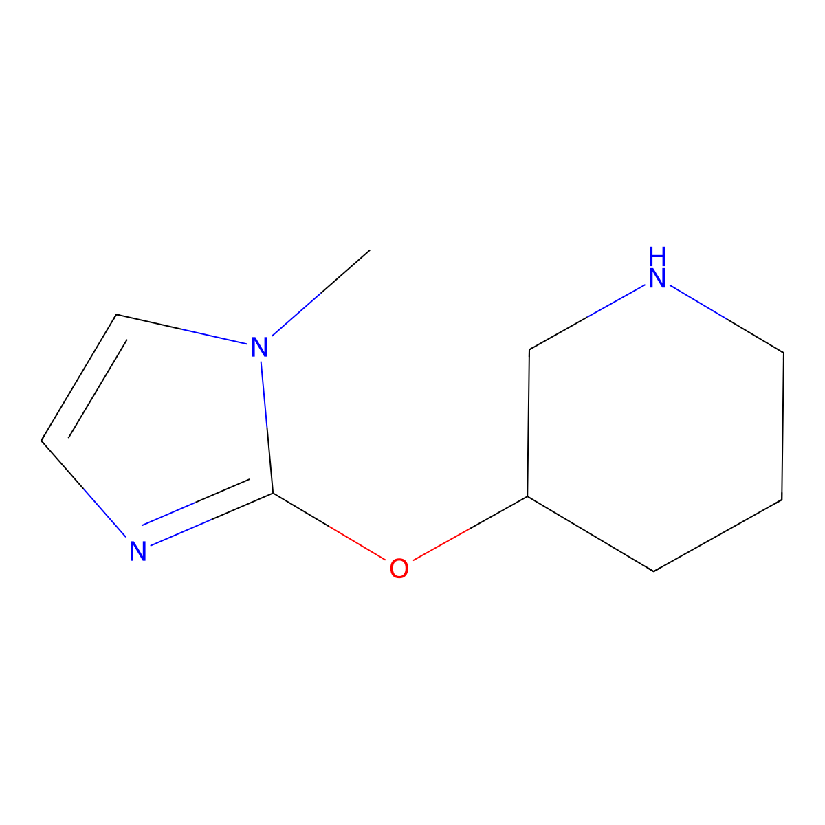 3-((1-Methyl-1h-imidazol-2-yl)oxy)piperidine molecular structure, CAS 1250545-48-2