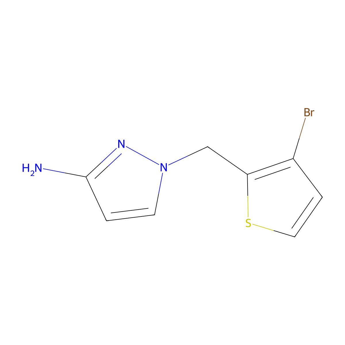 1-[(3-Bromothiophen-2-YL)methyl]-1H-pyrazol-3-amine molecular structure, CAS 1250547-14-8