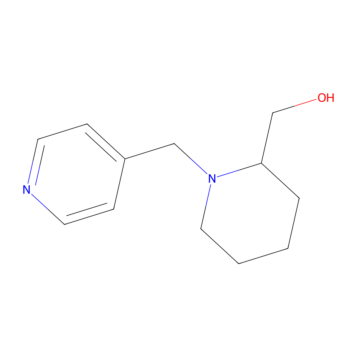 (1-(Pyridin-4-ylmethyl)piperidin-2-yl)methanol molecular structure, CAS 1250548-93-6