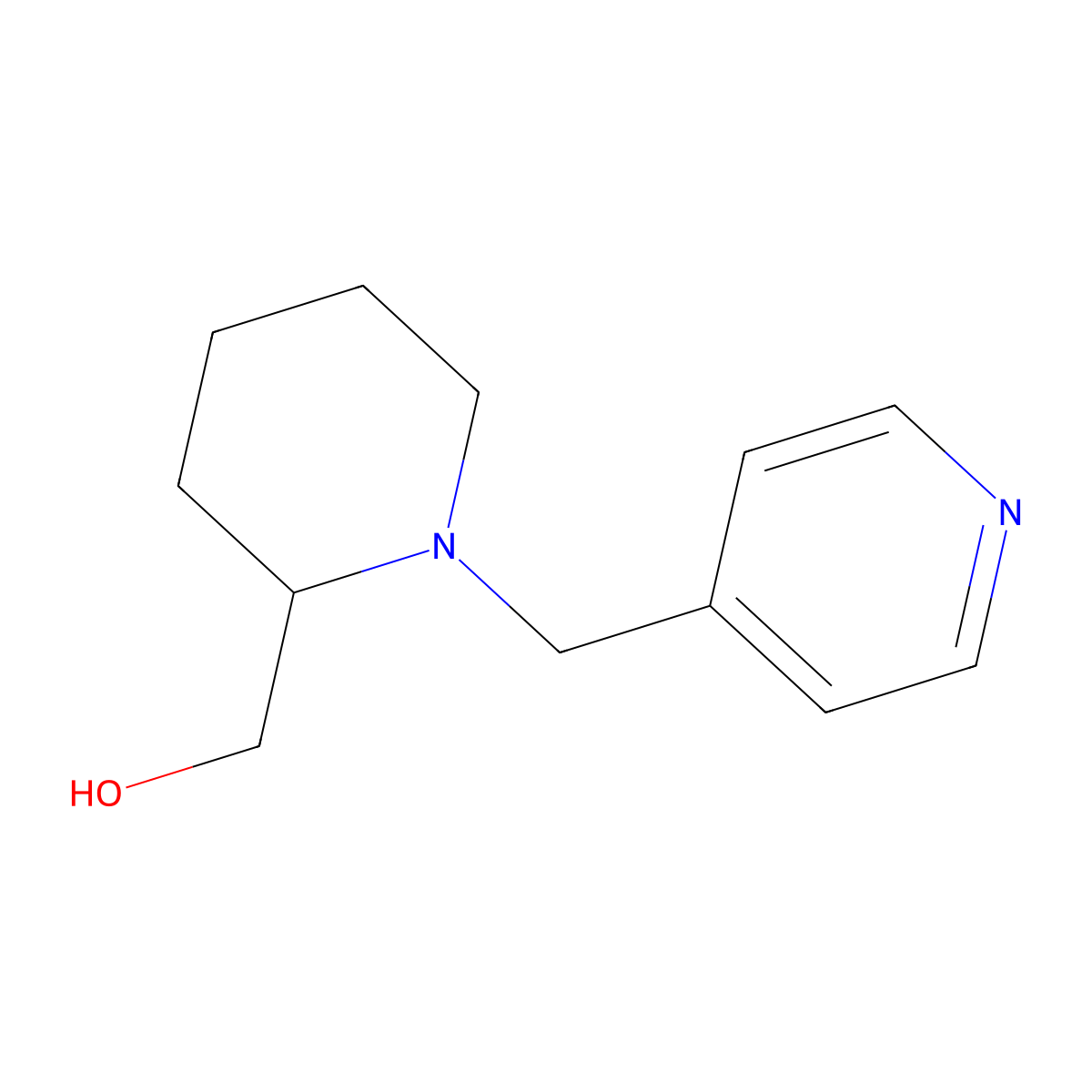 (1-(Pyridin-4-ylmethyl)piperidin-2-yl)methanol molecular structure, CAS 1250548-93-6