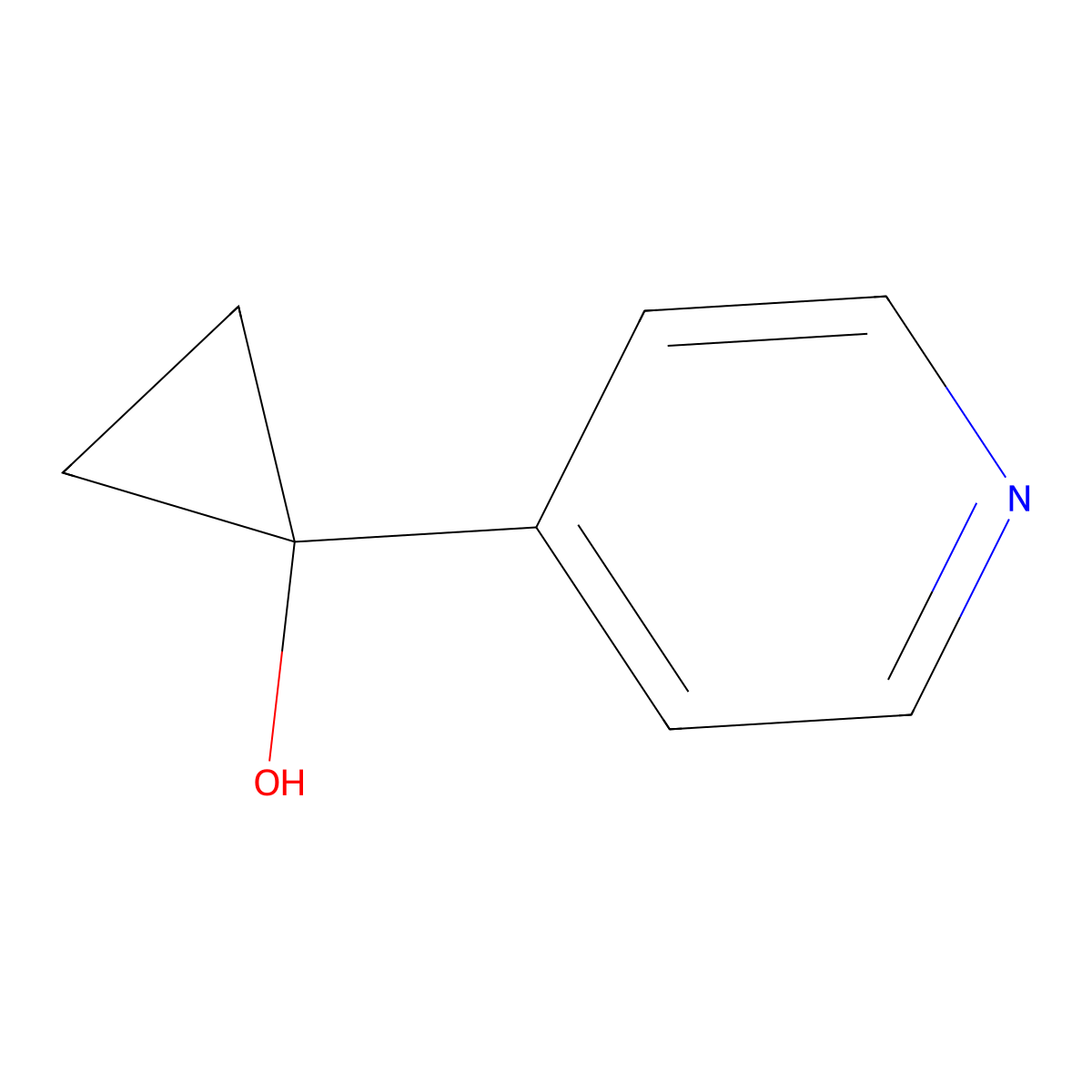 1-(Pyridin-4-yl)cyclopropan-1-ol molecular structure, CAS 1250550-58-3