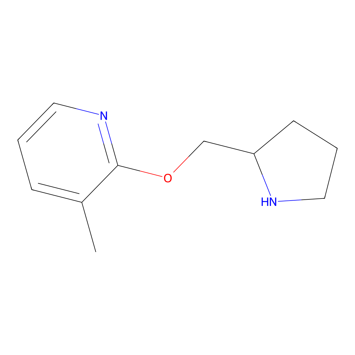 3-Methyl-2-[(pyrrolidin-2-yl)methoxy]pyridine molecular structure, CAS 1250551-73-5