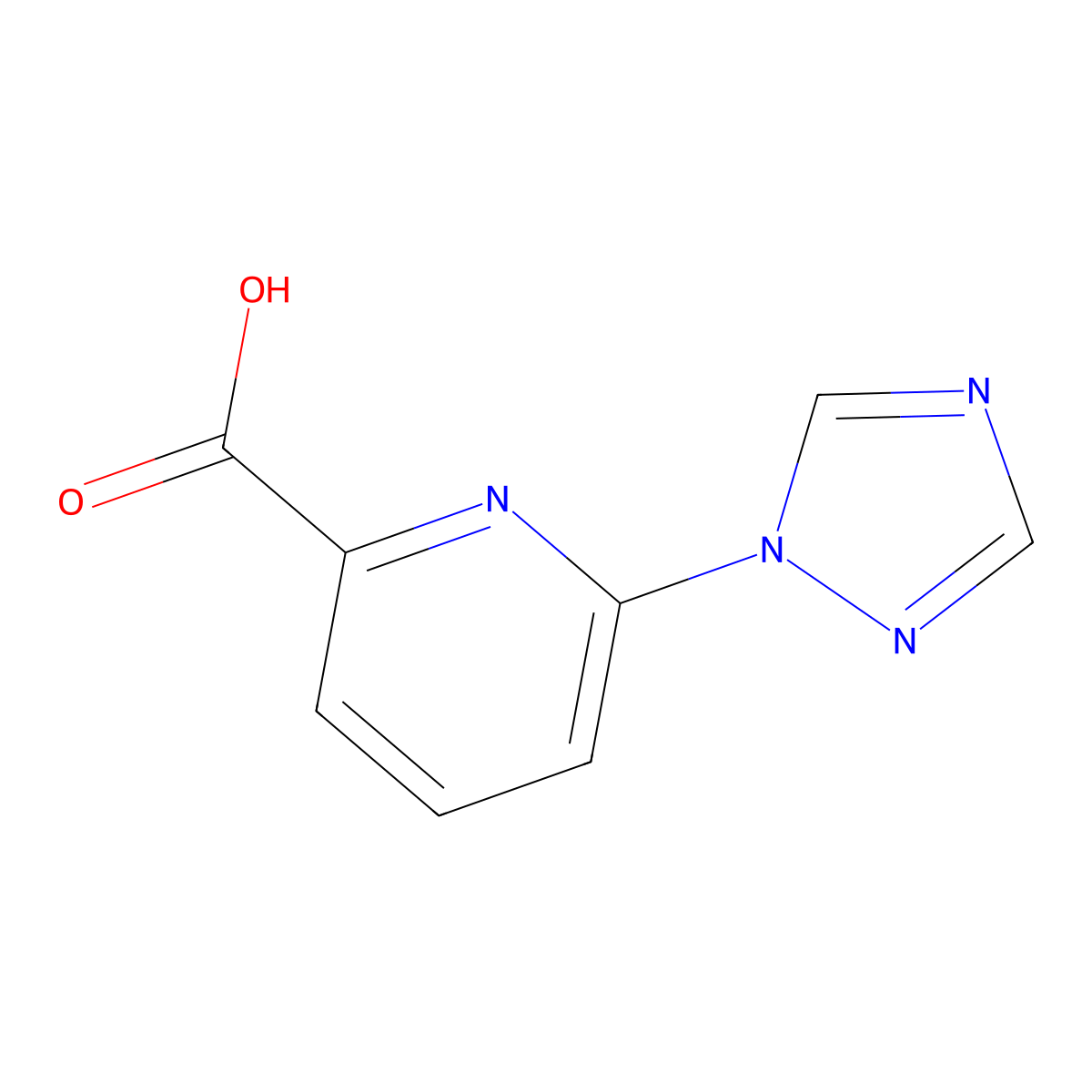 6-(1H-1,2,4-triazol-1-yl)pyridine-2-carboxylic acid molecular structure, CAS 1250552-50-1