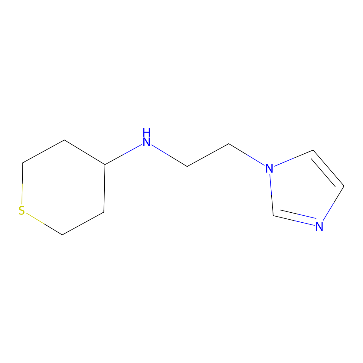 N-[2-(1H-Imidazol-1-yl)ethyl]thian-4-amine molecular structure, CAS 1250553-07-1