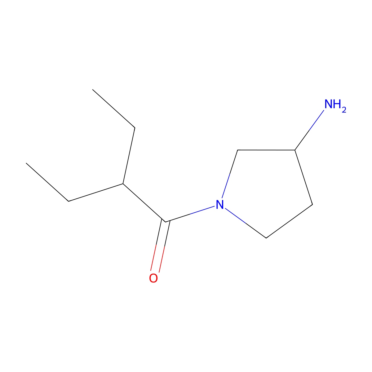 1-(3-Aminopyrrolidin-1-yl)-2-ethylbutan-1-one molecular structure, CAS 1250553-14-0