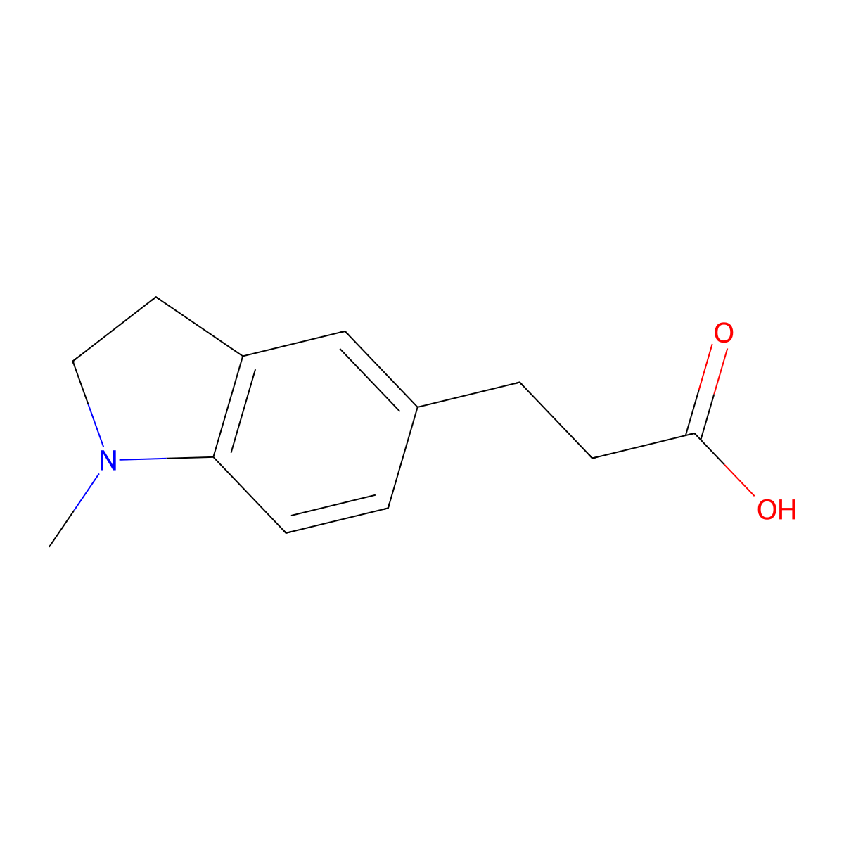 3-(1-Methylindolin-5-yl)propanoic acid molecular structure, CAS 1250553-16-2