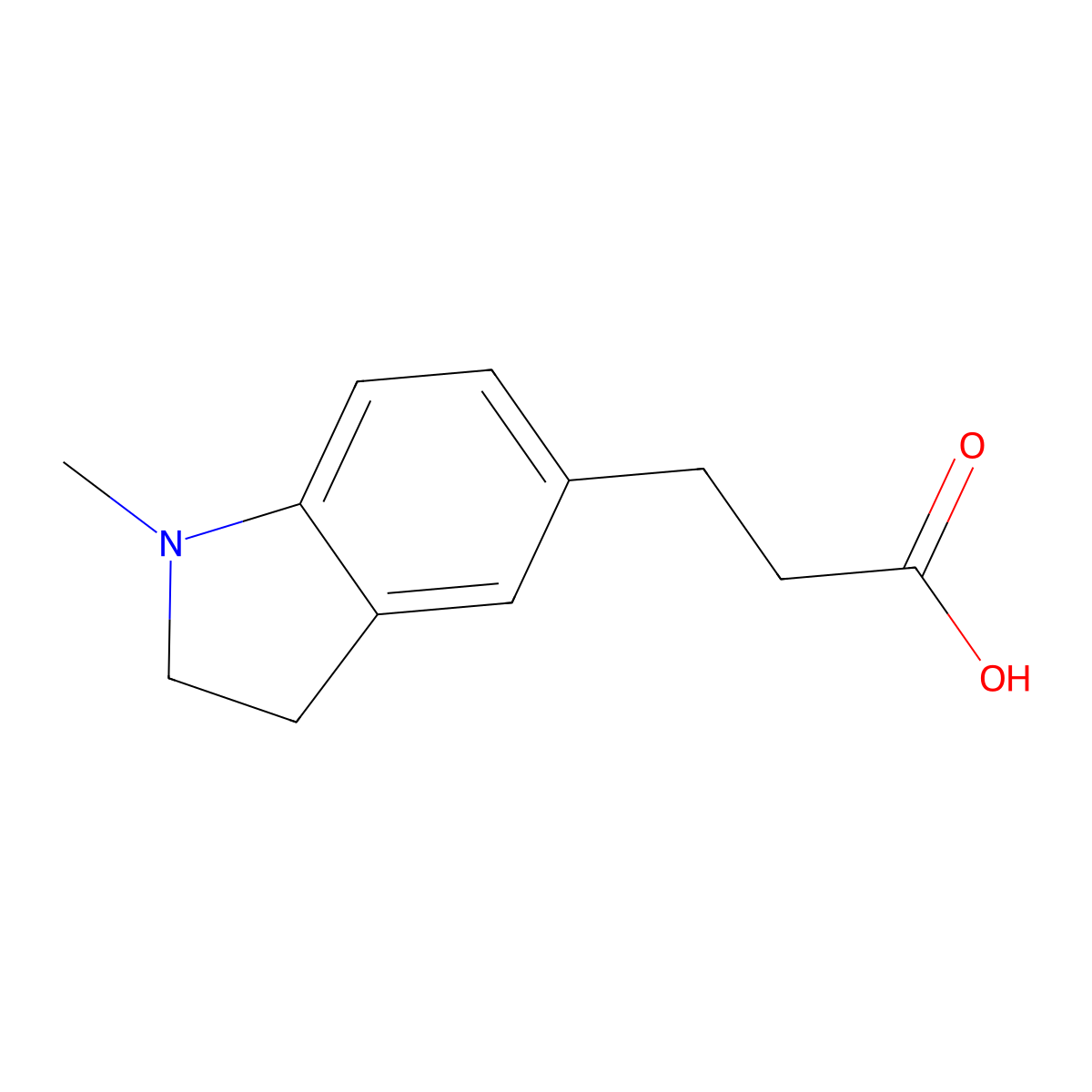 3-(1-Methylindolin-5-yl)propanoic acid molecular structure, CAS 1250553-16-2