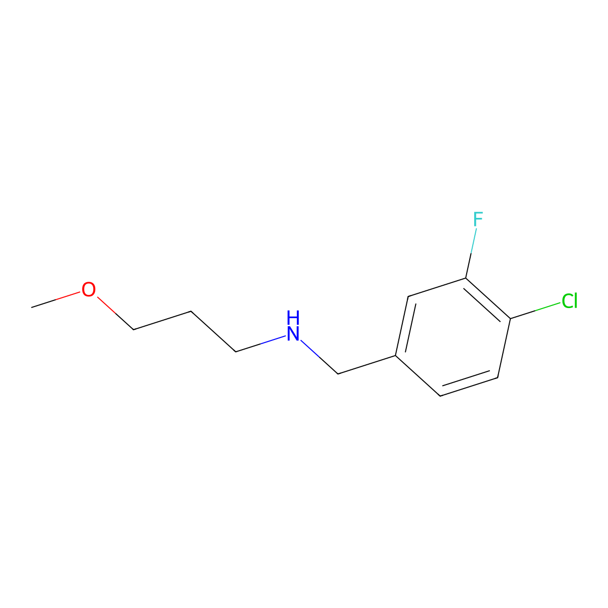 [(4-Chloro-3-fluorophenyl)methyl](3-methoxypropyl)amine molecular structure, CAS 1250553-17-3