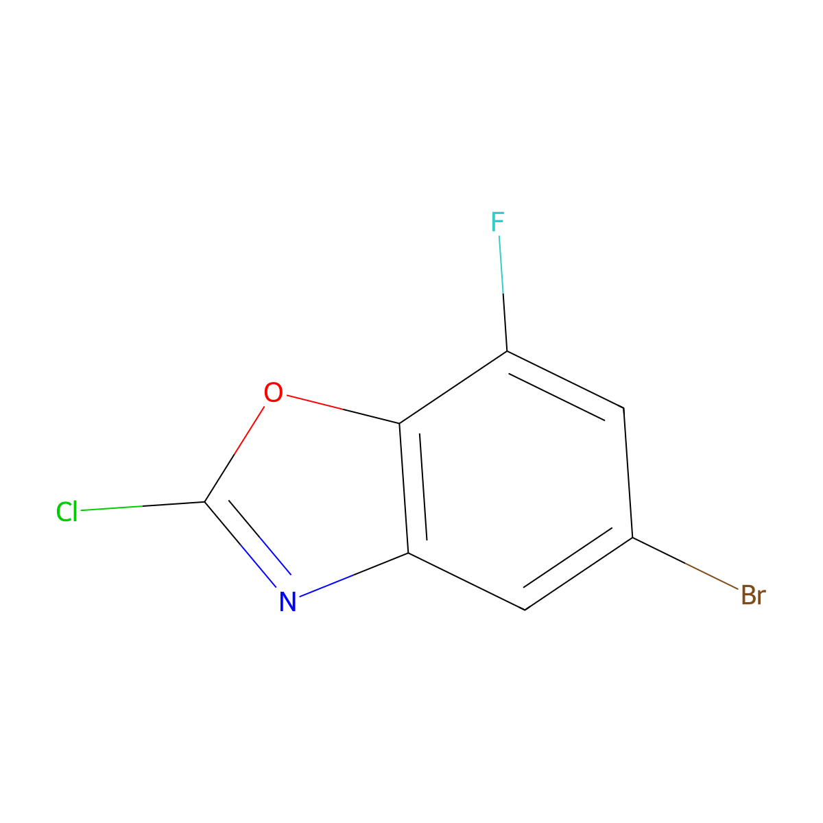 5-Bromo-2-chloro-7-fluorobenzoxazole molecular structure, CAS 1250554-02-9