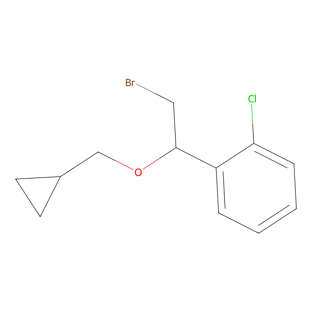 1-(2-Bromo-1-(cyclopropylmethoxy)ethyl)-2-chlorobenzene molecular structure, CAS 1250556-04-7