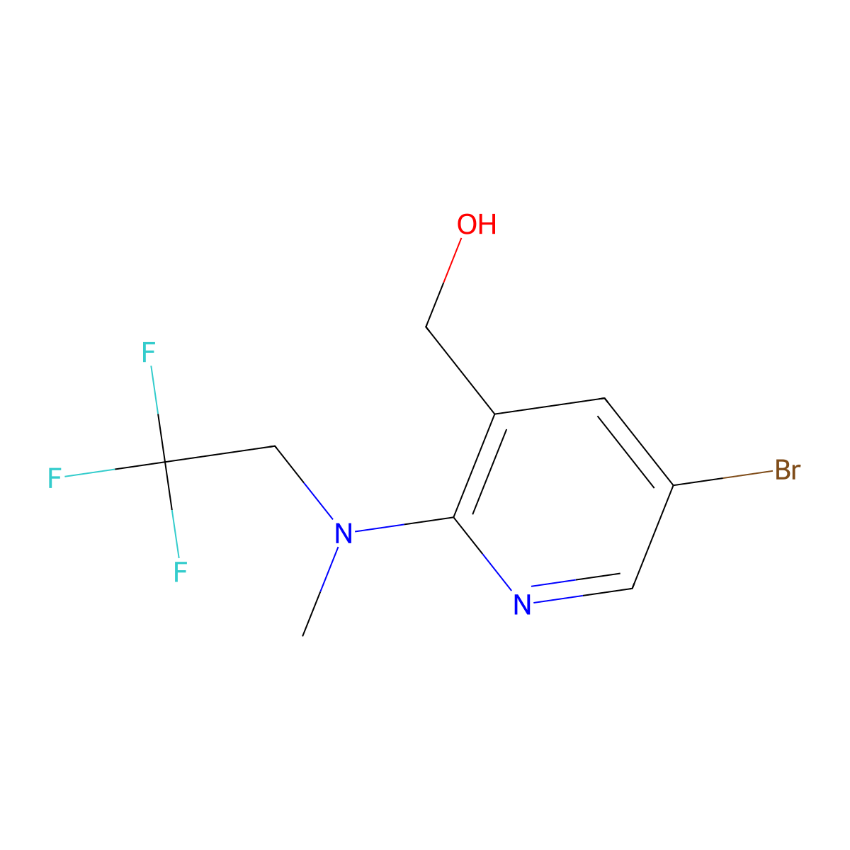 {5-Bromo-2-[methyl(2,2,2-trifluoroethyl)amino]pyridin-3-yl}methanol molecular structure, CAS 1250558-07-6