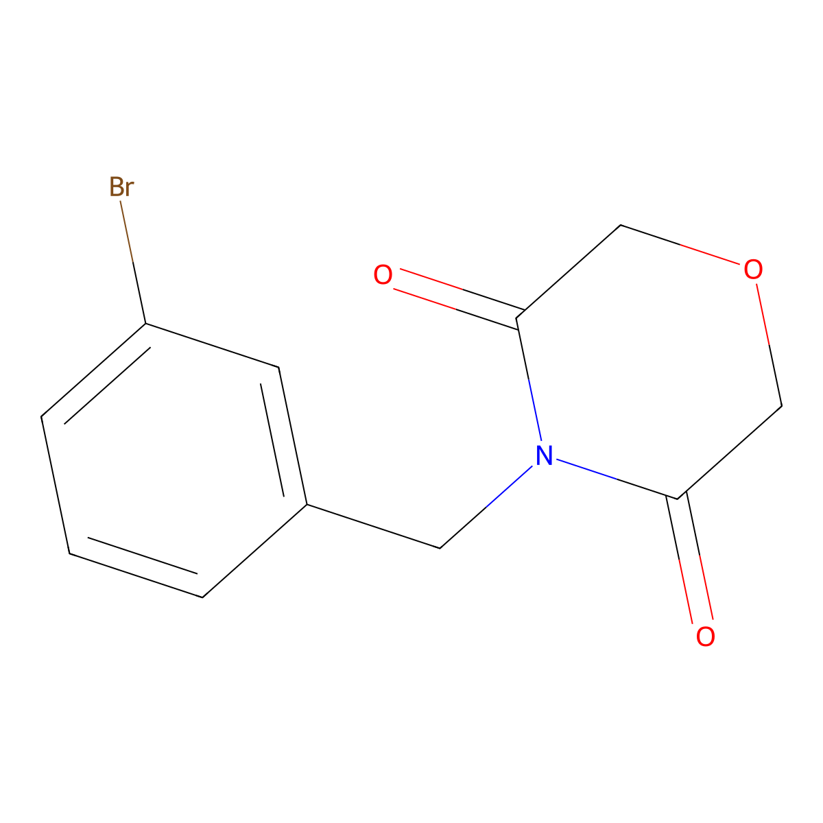 4-[(3-Bromophenyl)methyl]morpholine-3,5-dione molecular structure, CAS 1250558-73-6