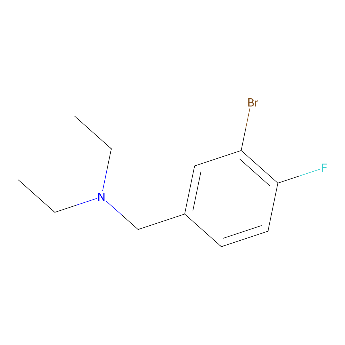 N-(3-Bromo-4-fluorobenzyl)-N-ethylethanamine molecular structure, CAS 1250559-72-8