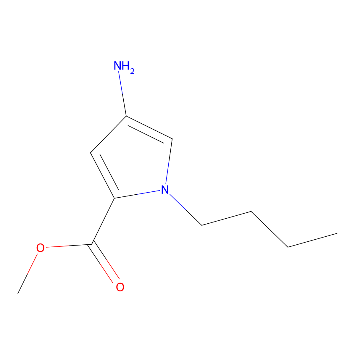 Methyl 4-amino-1-butyl-1h-pyrrole-2-carboxylate molecular structure, CAS 1250561-27-3