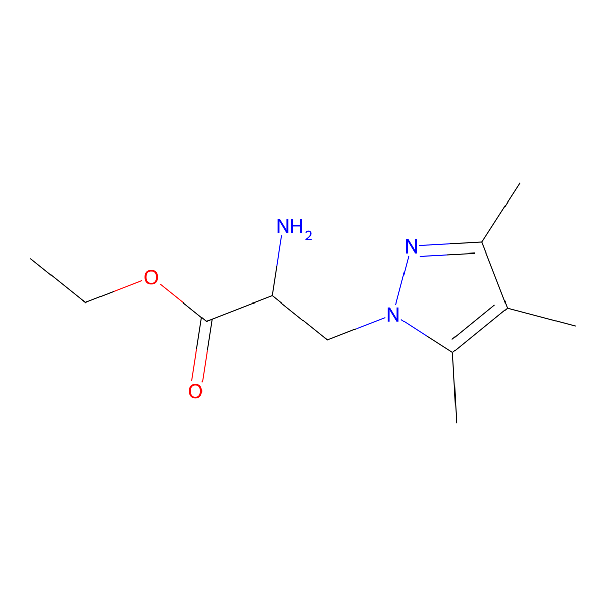 Ethyl 2-amino-3-(3,4,5-trimethyl-1h-pyrazol-1-yl)propanoate molecular structure, CAS 1250562-53-8