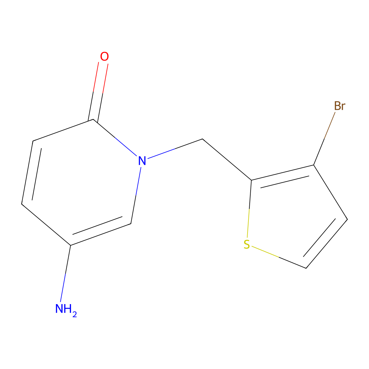 5-Amino-1-((3-bromothiophen-2-yl)methyl)pyridin-2(1h)-one molecular structure, CAS 1250563-29-1