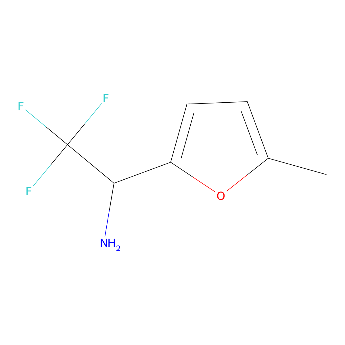 2,2,2-Trifluoro-1-(5-methylfuran-2-yl)ethan-1-amine molecular structure, CAS 1250563-61-1