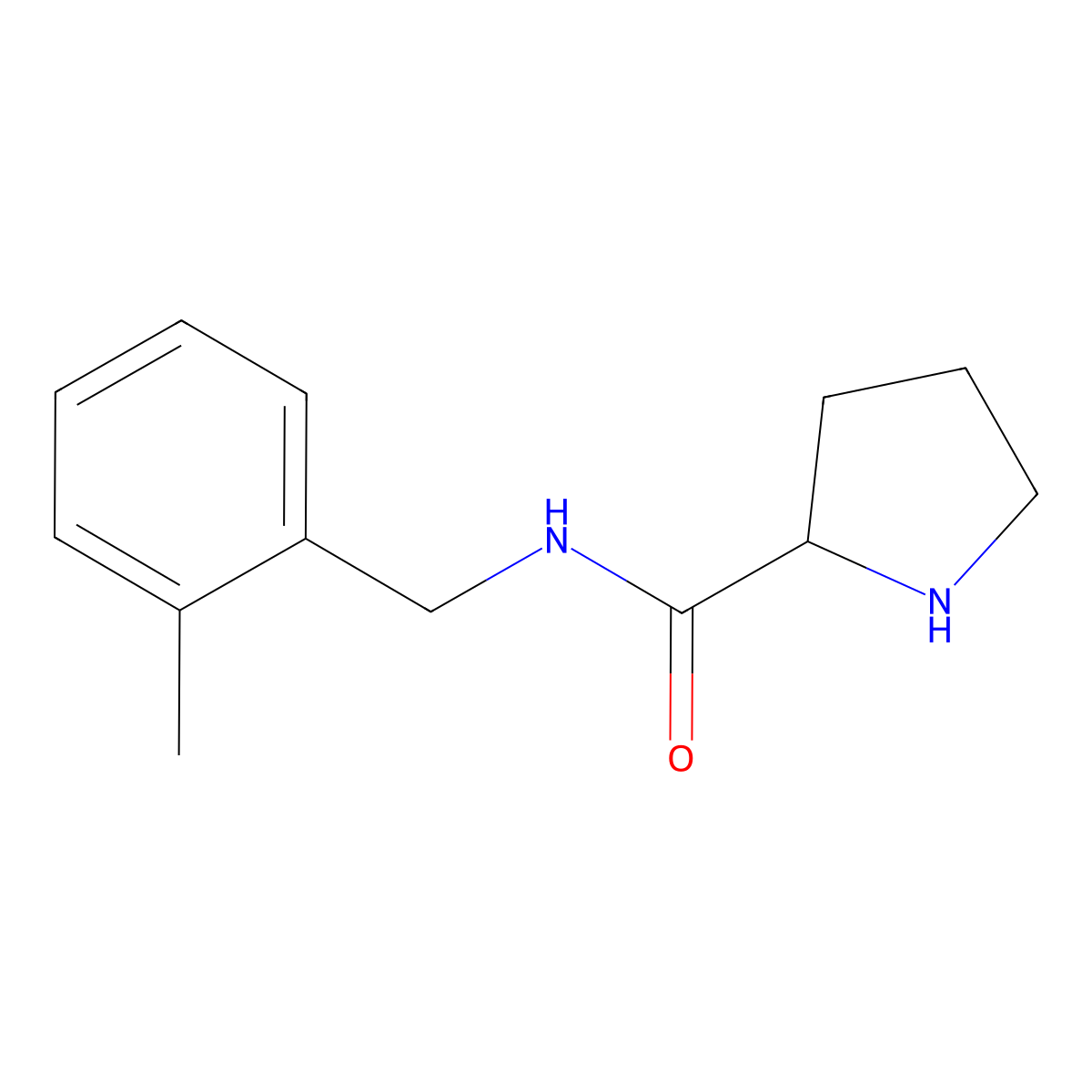 N-[(2-methylphenyl)methyl]pyrrolidine-2-carboxamide molecular structure, CAS 1250566-72-3