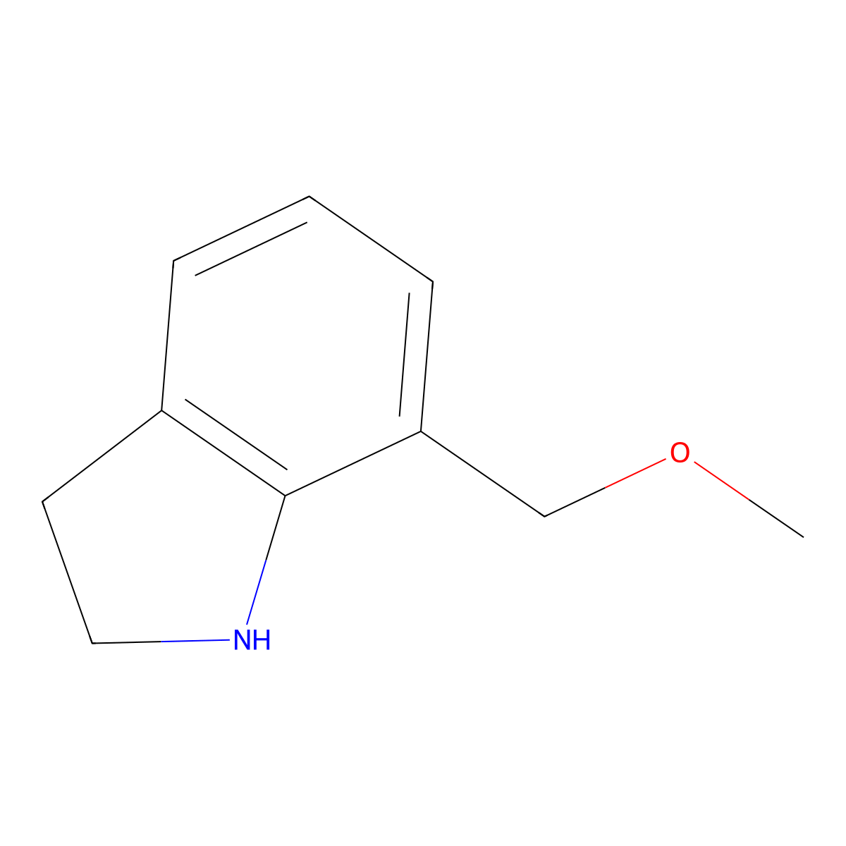 7-(methoxymethyl)-2,3-dihydro-1H-indole molecular structure, CAS 1250569-97-1