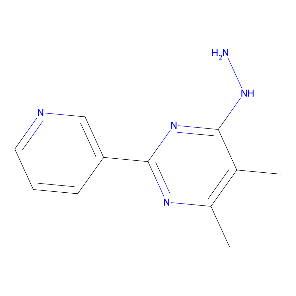 4-Hydrazinylidene-5,6-dimethyl-2-(pyridin-3-yl)-1,4-dihydropyrimidine molecular structure, CAS 1250571-57-3