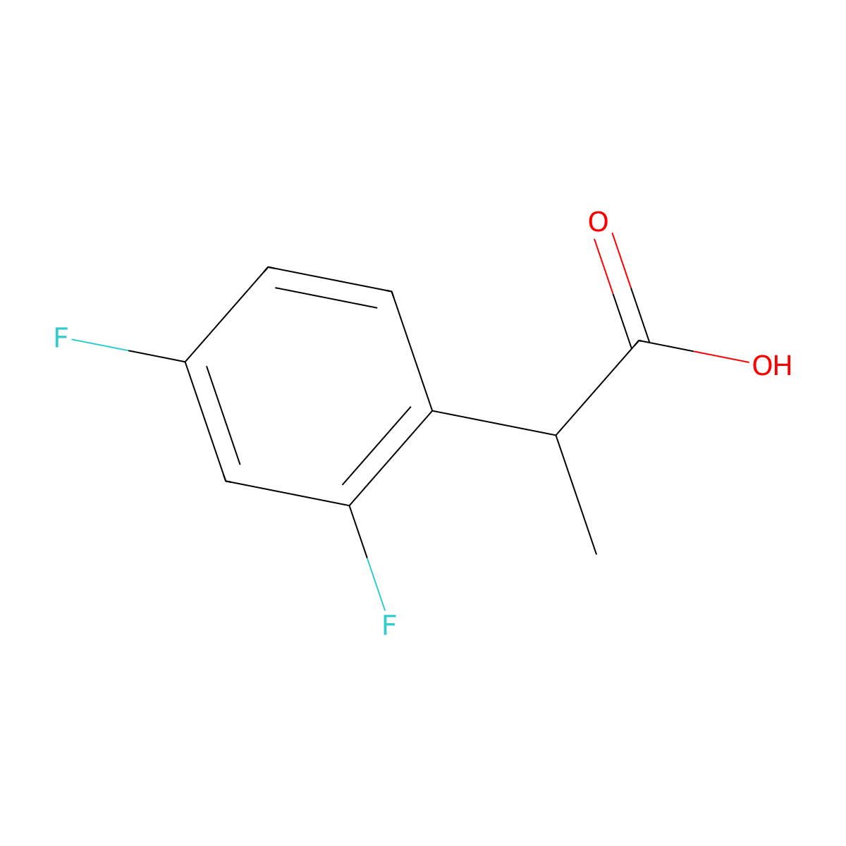 2-(2,4-Difluorophenyl)propanoic acid molecular structure, CAS 1250572-63-4
