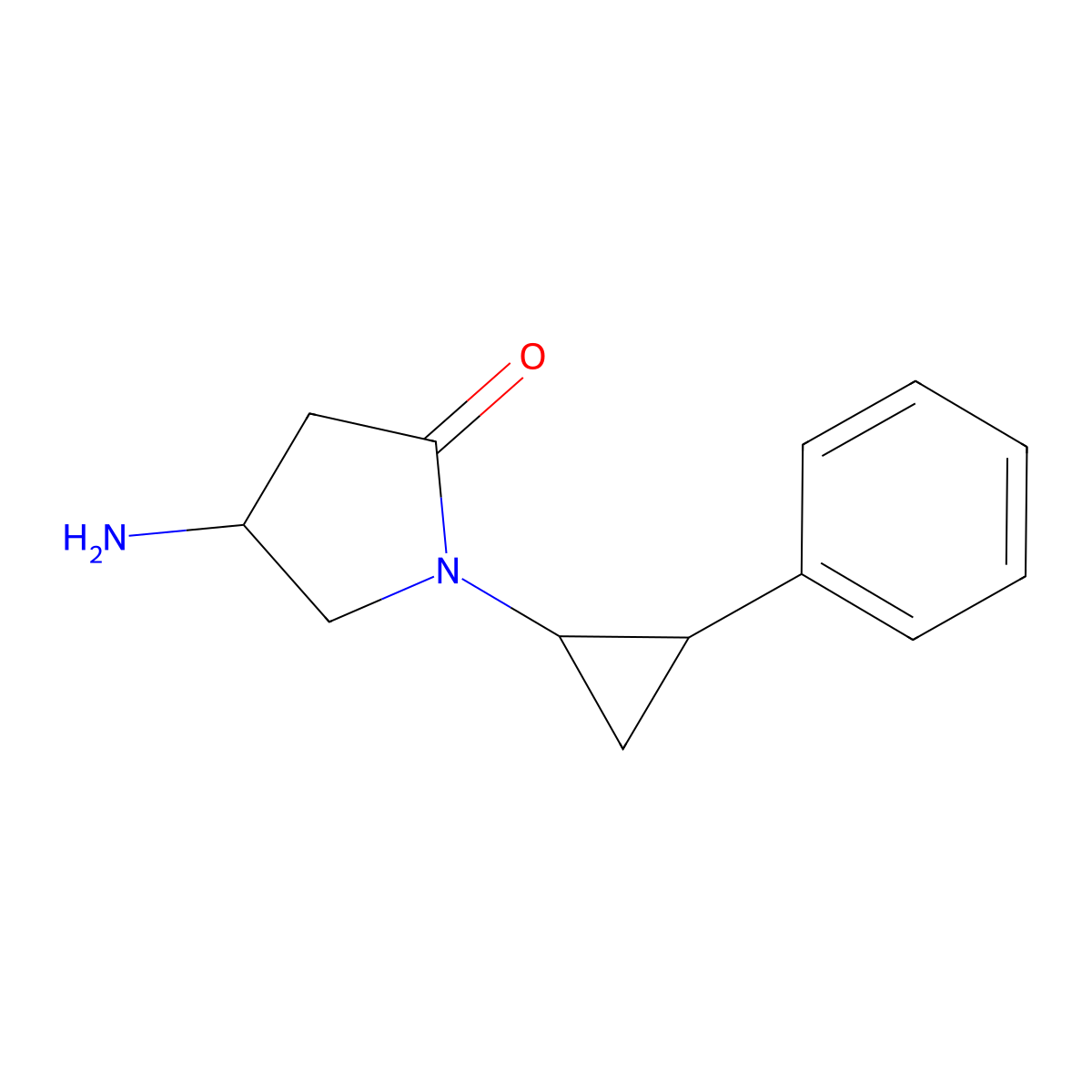 4-Amino-1-(2-phenylcyclopropyl)pyrrolidin-2-one molecular structure, CAS 1250572-78-1
