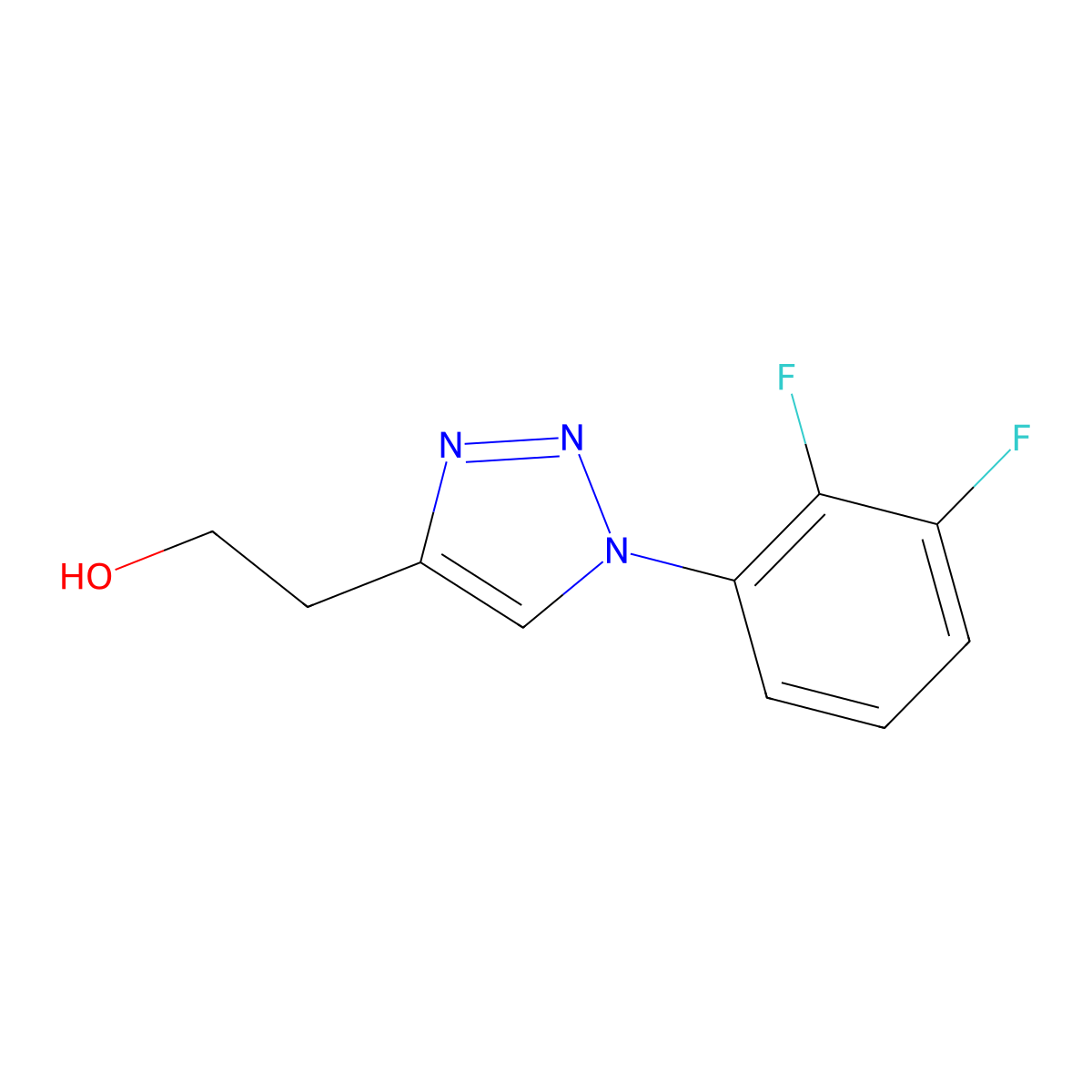 2-[1-(2,3-difluorophenyl)-1H-1,2,3-triazol-4-yl]ethan-1-ol molecular structure, CAS 1250573-06-8