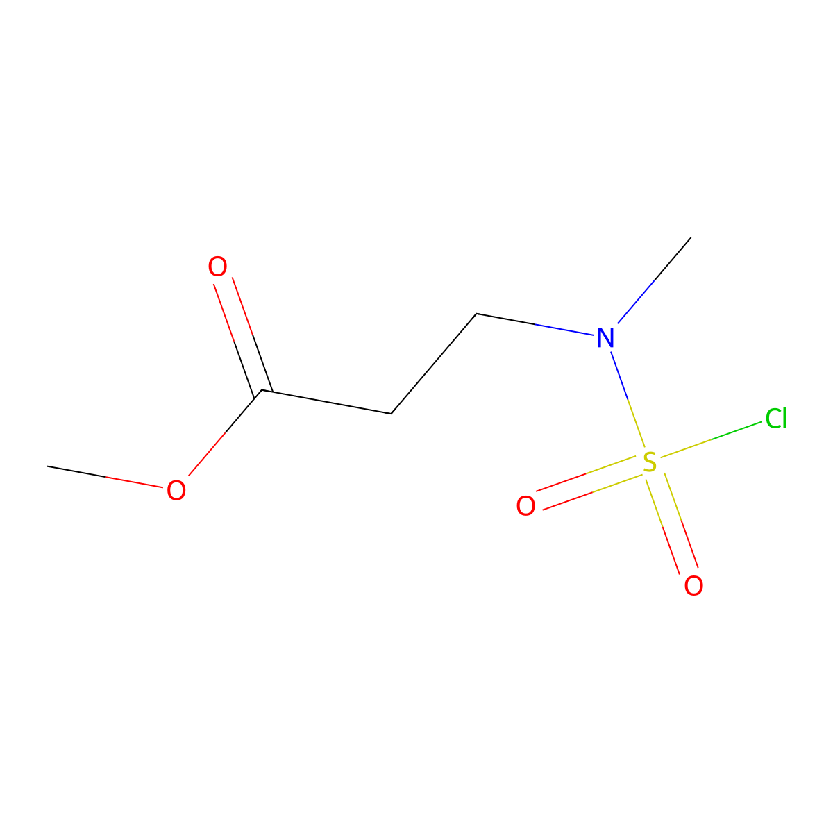 Methyl 3-((chlorosulfonyl)(methyl)amino)propanoate molecular structure, CAS 1250575-99-5