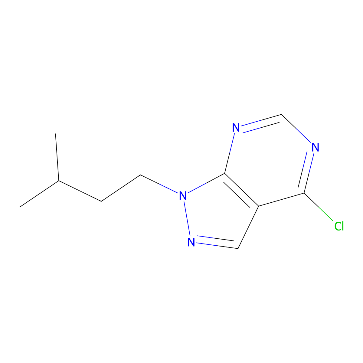 4-Chloro-1-(3-methylbutyl)-1H-pyrazolo[3,4-D]pyrimidine molecular structure, CAS 1250576-83-0
