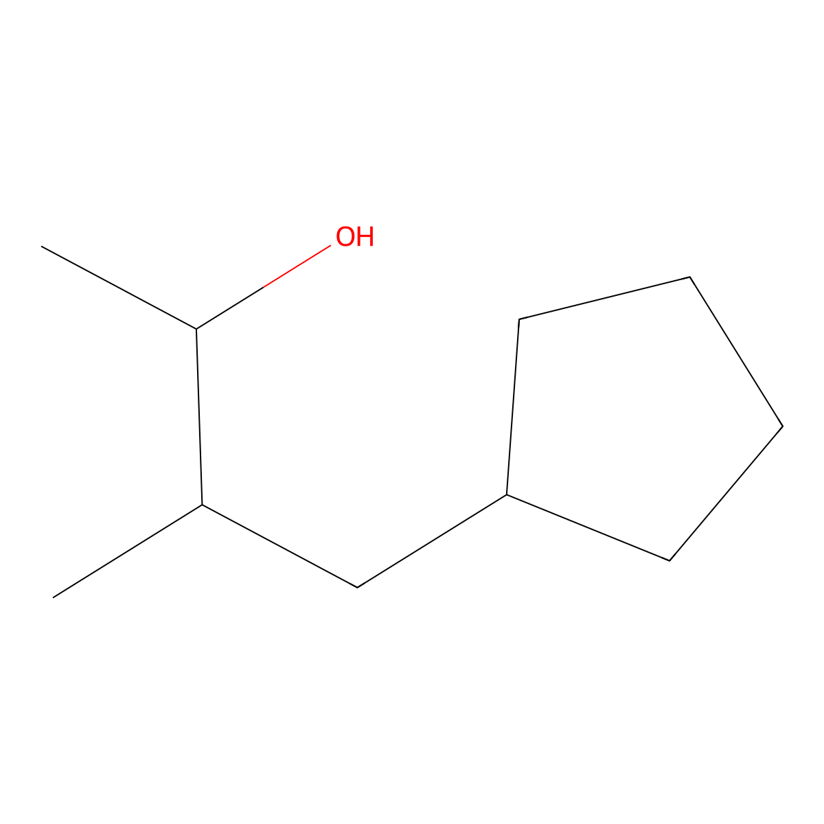 4-Cyclopentyl-3-methylbutan-2-ol molecular structure, CAS 1250577-94-6