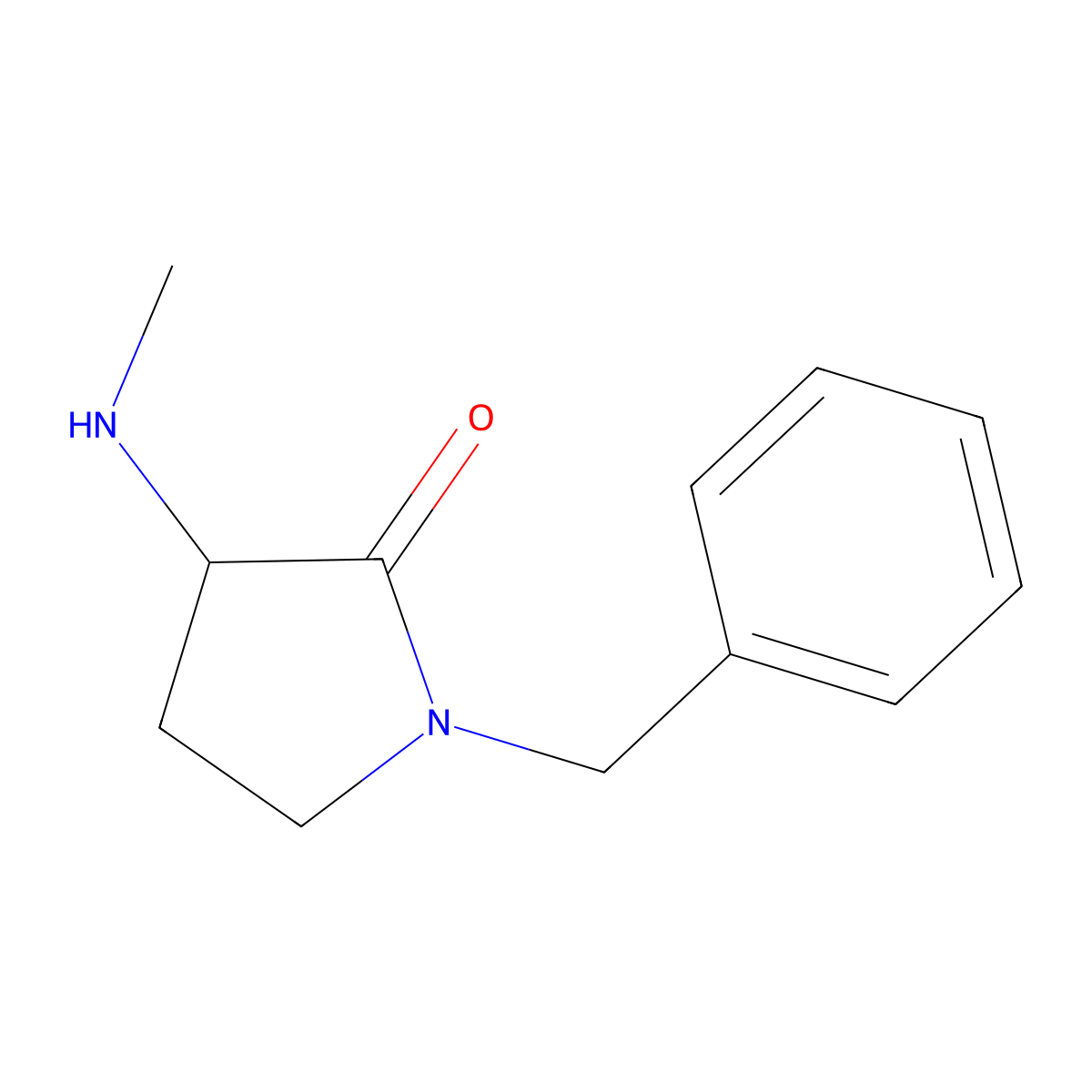 1-Benzyl-3-(methylamino)pyrrolidin-2-one molecular structure, CAS 1250578-48-3