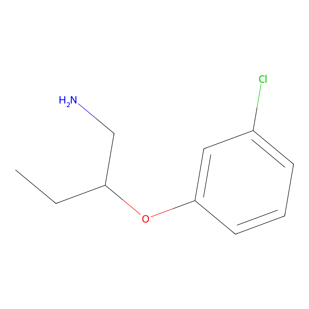 2-(3-Chlorophenoxy)butan-1-amine molecular structure, CAS 1250581-20-4