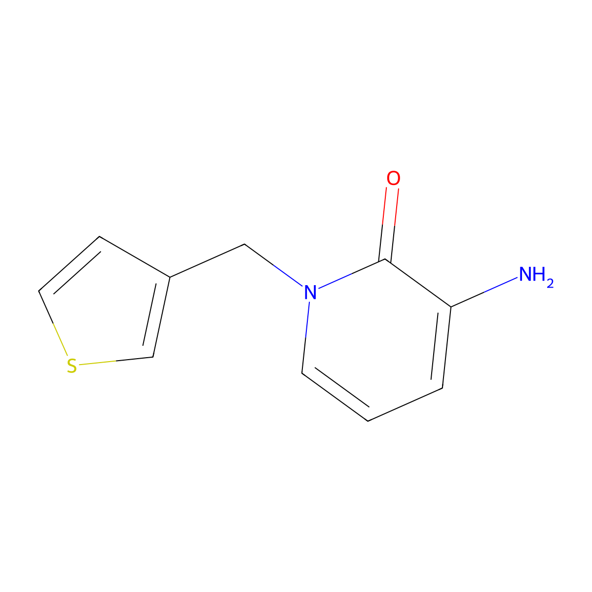 3-Amino-1-[(thiophen-3-yl)methyl]-1,2-dihydropyridin-2-one molecular structure, CAS 1250582-32-1