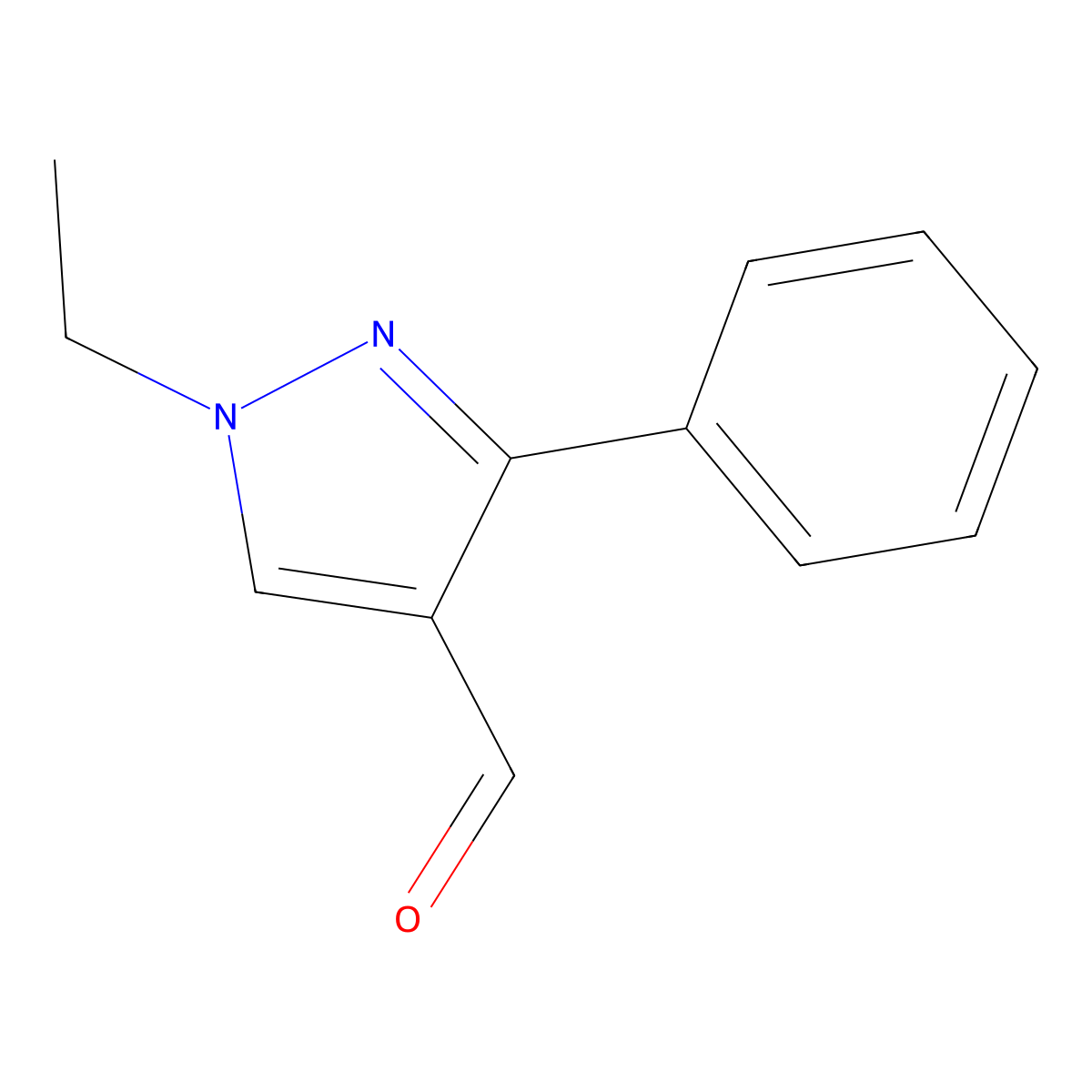 1-ethyl-3-phenyl-1H-pyrazole-4-carbaldehyde molecular structure, CAS 1250582-63-8