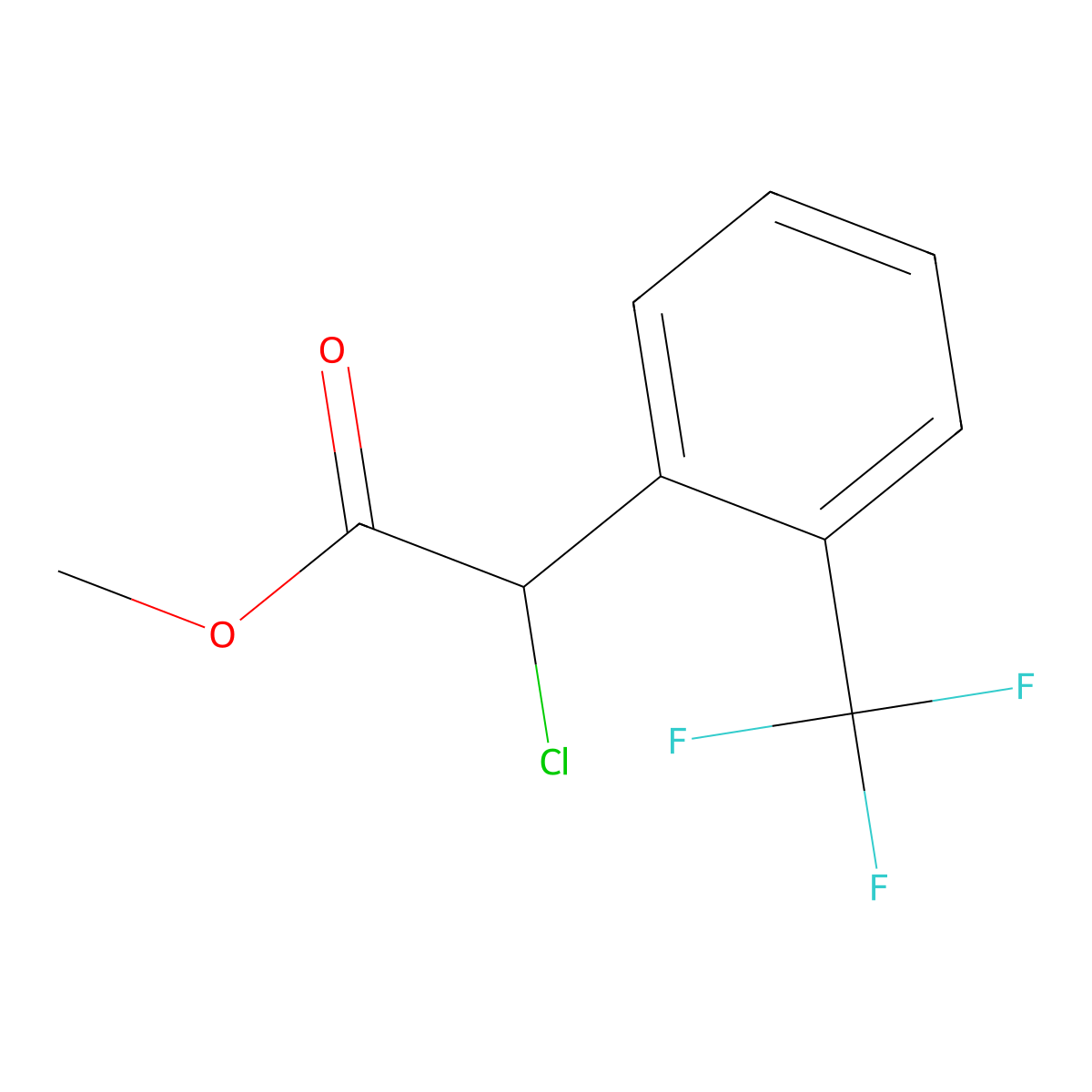 Methyl 2-chloro-2-(2-(trifluoromethyl)phenyl)acetate molecular structure, CAS 1250584-13-4