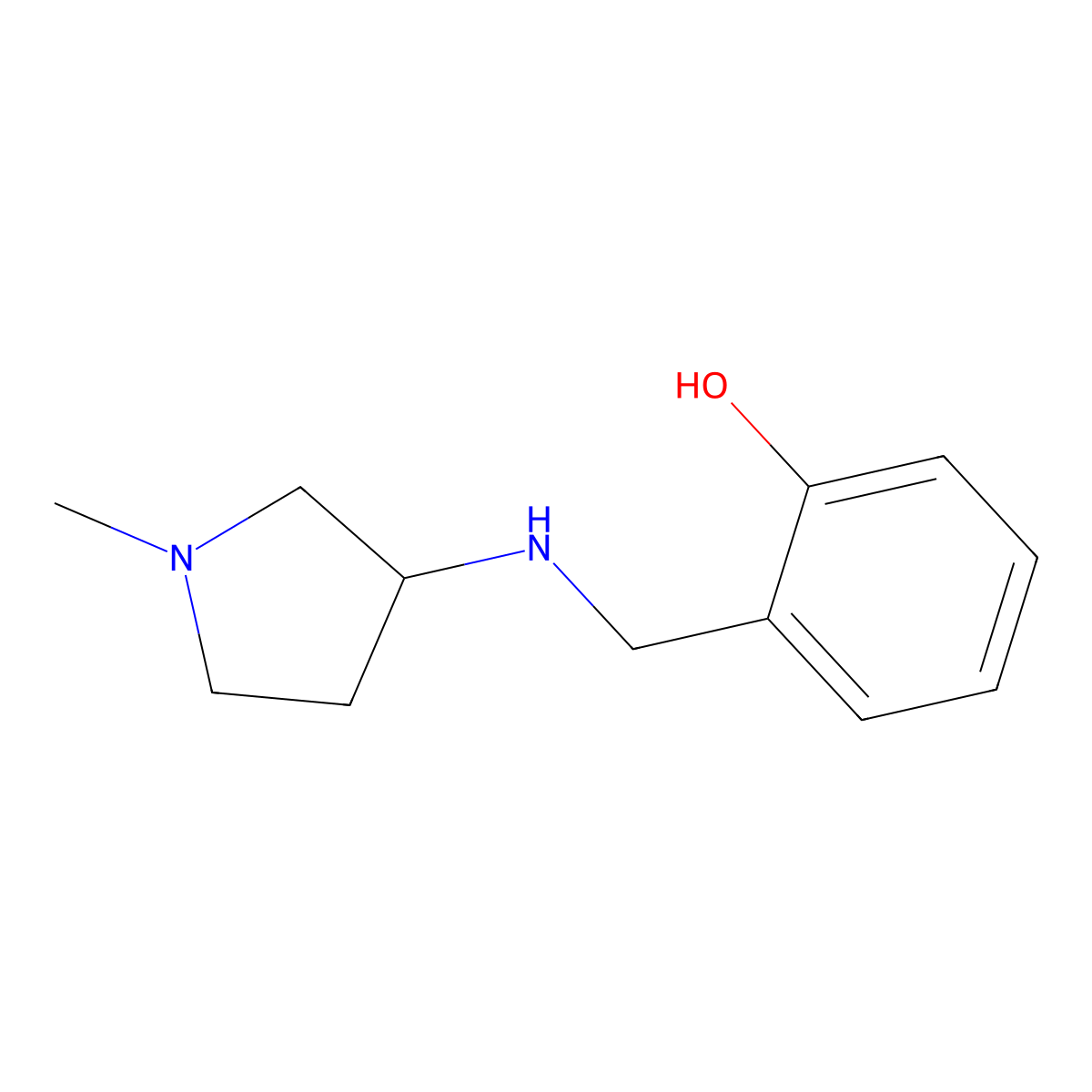 2-{[(1-Methylpyrrolidin-3-yl)amino]methyl}phenol molecular structure, CAS 1250584-63-4