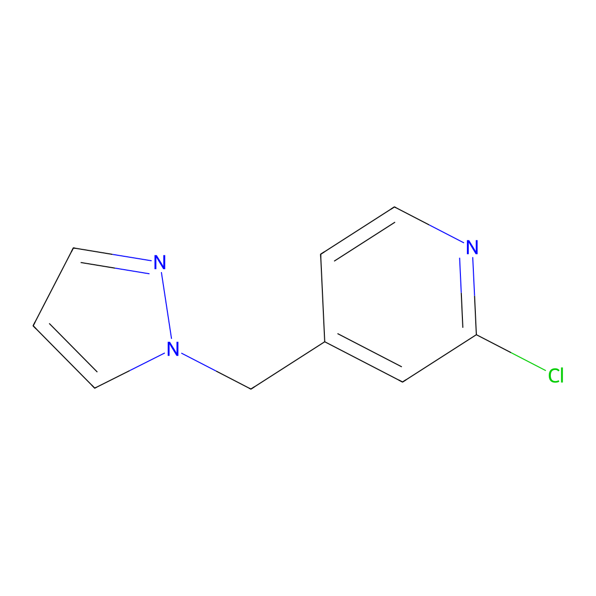 2-chloro-4-(1H-pyrazol-1-ylmethyl)pyridine molecular structure, CAS 1250584-89-4